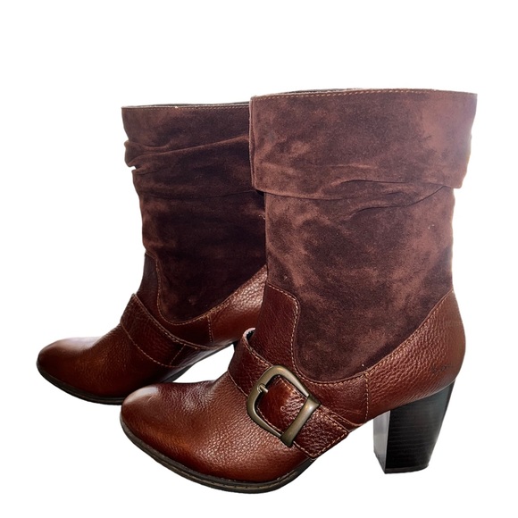 B. O. C. size EU 40.5 reddish brown leather boots, 3” heel, excellent condition - Picture 2 of 11